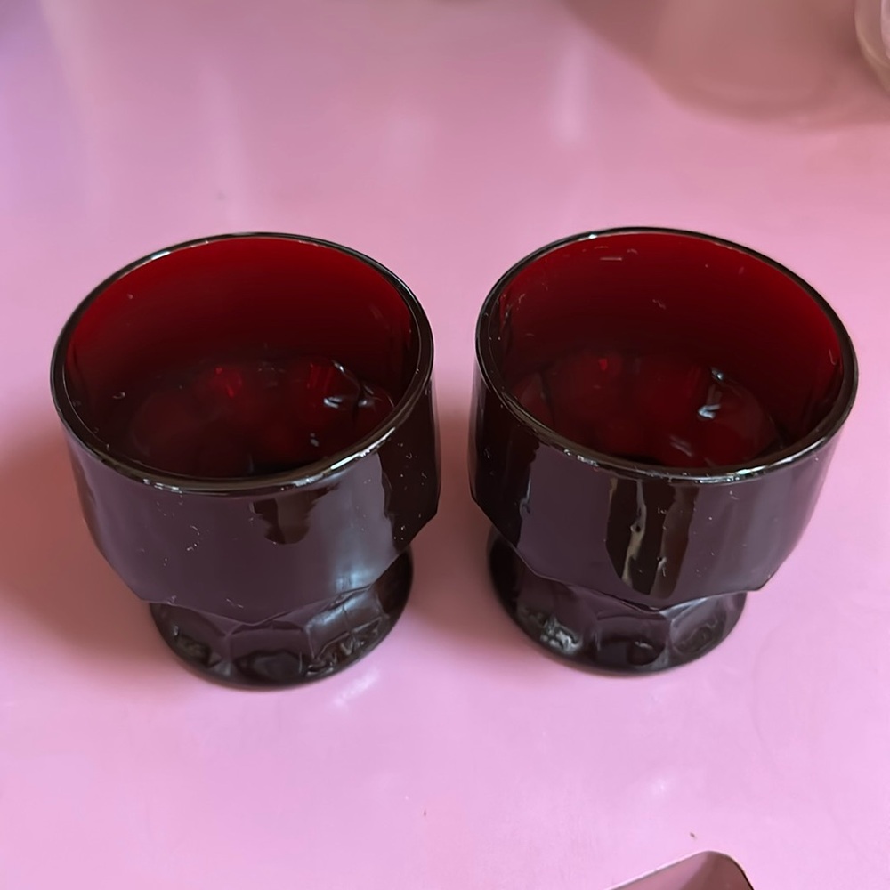 Vintage Ruby Red Tumblers